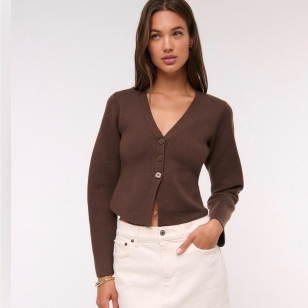 Abercrombie LuxeLoft Rounded Sleeve Cardigan - small - NWOT